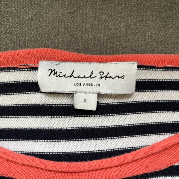 Michael Stars Navy Striped Sweater. Size Large. - Picture 6 of 7